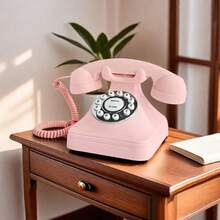 HAWTCorded Pink Retro Landline Home Phone Basic Pink Decorative Analog Telephone Set Senior Phone For Home/Office/Hotel - Hồng - Xem 2