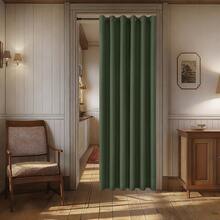 Solid Color Theme Design (Single Panel Repeating Curtain): Solid Olive Color Printed Curtain Panel, Can Be Connected Continuously For Multiple Widths, Blackout Curtain, Christmas & Valentine's Day Decor Background, Suitable For Living Room And Bedroom, Made Of Polyester Fabric, Machine Washable, Home Decor - 0003+250XHCL - View 7