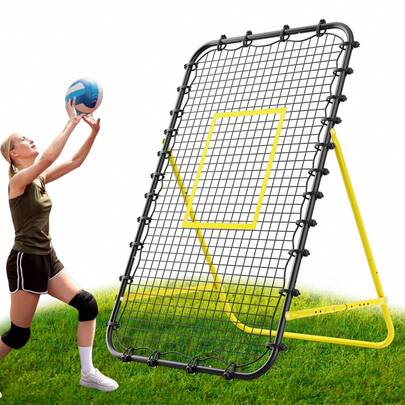 7x4 FT Volleyball Rebounder Net,Ultimate Training Equipment For Volleyball & Lacrosse,Enhanced Bouncing System For Volleying, Bumping, Spiking Drills,Multiple Adjustable Rebound Angles For Customized Practice