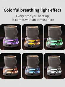 可调节温度保温杯垫 - LED灯电热保温杯垫，适用于桌面，恒温咖啡/奶茶保温垫，白色保温杯底座，适合办公室宿舍，是送给朋友和家人的完美礼物