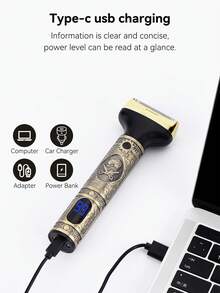 MIGUAN 三合一男士多功能剃须套装：理发器、鼻毛修剪器和电动剃须刀，USB充电，功能多样，数字显示，适合自用或送礼，旅行剃须套装 - 彩色 - 查看 9