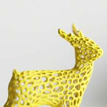 ORIZZONTE Set Of 2 Christmas Reindeer Sculptures – Geometric Design And Organic Perforated Structure – Modern Decorations For Christmas, Home Or Office – Unique Gift Idea – 100% Made In Italy, Shipping From Italy - 黃色 - 查看 5
