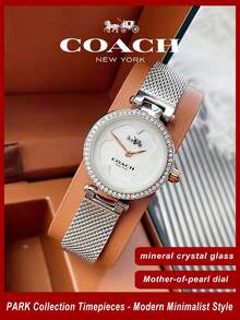 Coach Park Mother of Pearl Dial Silver Mesh Bracelet Watch for Women - 銀色 - 查看 1