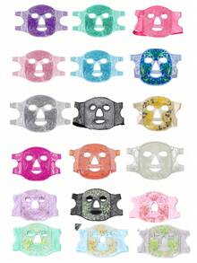 1pc Ice Facial Mask, Full Face Cold & Hot Compress Mask, Gel Ice Pack, Cold Compress, Mask Strap, Face Mask, Cold & Hot Eye Mask, Gel Pack, Ice Pop, Cold Compress Pack, Cold & Hot Compress Neck & Shoulder Gel Ice Mask Set, Eye Cold Compress, Reusable Cold Eye Mask, Relieve Fatigue, Suitable For Bedroom, Travel, Office, School, Back To School, Beach, Travel, Unisex, Ideal For Travel, Sports, Office And Gift-Giving - 彩色 - 查看 7