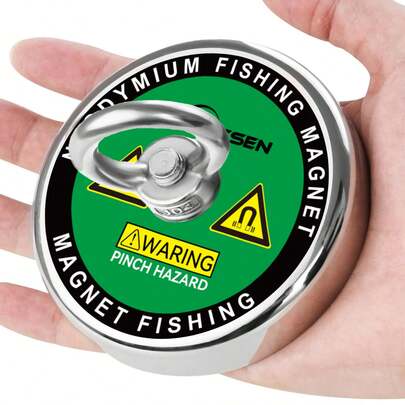 Kraftig fiskemagnet - Stark magnet med försänkt öglebult, lämplig för flod och fiske, enkel att installera, hållbar metall, utmärkt för att hämta borttappade föremål, fiskeutrustning | Försänkt öglebult | hållbar metallkrok
