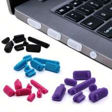 16 Peças Conjunto de Plugues de Poeira de Silicone para Laptop - Proteção Antipoeira e à Prova d'Água para Interfaces de PC, Acessórios Flexíveis e de Fácil Instalação - Multicolorido - Visão 2