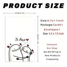 1 Pc Adorable Spanish Loves Day Greeting Card With Romantic Design Christmas Birthday Thank You Invitation Wedding Party Gathering Perfect For Boy Girlfriend Husband Wife Anniversary Romantic Surprise Happy Loves Day I Love You As Loves Day Card Anniversary Card Birthday Card Christmas Card Thank You Card Invitation Card Wedding Card With Envelope - 1 cái - Xem 3