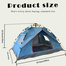 Extra-Large Tent With Mesh Screen, 4-Person (Blue), Lightweight Family Tent|Quick Setup For Park Picnics - Blue - View 8
