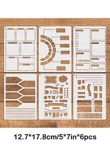 3 Styles Diary Template Set - Suitable For Notebooks, DIY Planners, Handwriting Fonts And Creative Writing Projects, Waterproof And Flexible Diary Templates - 均碼 - 查看 8