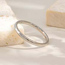 1pc 3 PiecesMinimalist Smooth Finish Ring Set, Lightweight Luxury Stacking Design, Fashionable Accessory For Women, Everyday Wear & Commute, European Style - Simple Round Ring - View 7
