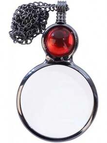 Jewelers Loupe 5 Colors Magnifying Glass Necklace Practical Vintage Reading Helper Jewelry Decor Pendant Holiday Mother Grandma Gift Student Reading Magnifier - 白色-a - 查看 9