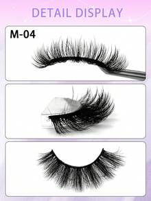 5 Paar ENCHUW dicke & lockige Kunstwimpern, verlängernd & voluminös, Kunstmink Material, wiederverwendbar, Make-up Falsche Wimpern - Schwarz - Übersicht 3