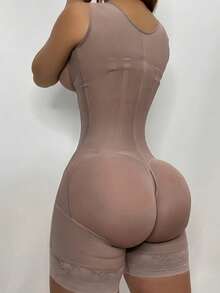 1 Pc Women's Faja Body Shaper Bodysuit, Colombian Shapewear,Tummy Control ,Butt Lifter, Slimmer Jumpsuit,Zipper Closure,Thigh Slimming Bodysuit Lingerie,Suitable For Daily Wear Or Various Occasions-Autumn,Christmas And Halloween Costumes - 多色1 - 查看 4