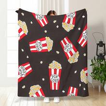 Retro Movie Night Blanket, Popcorn Soft Flannel, Comfortable All-Season Knitted TV Blanket, Popcorn And Cinema Design, 280g, All-Season Comfortable Polyester Blanket, A Great Gift For Friends, Family, Wedding, Birthday, Warm, Soft, Comfortable, Personalized Ideal Gift For Him, Her, Boyfriend, Girlfriend, Dad, Mom, Family, Friends, Pets Anniversary, Valentine's Day, Mother's Day, Birthday, Father's Day, Wedding, Graduation, Christmas, Sofa, Bed, Car, Bedroom, Living Room, Office, Outdoor Camping, Beach, Wall Decoration - Nhiều màu 1 - Xem 1