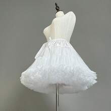 1pc Women's Elastic Waist Polyester Tulle Petticoat Slip, Suitable For Cosplay, Wedding, Party, Puff Skirt Lining, Retro Rock Or Ballet Tutu Style - Multicolor - View 4