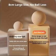 Balle de jouet pour chat en matériau naturel, durable et résistante aux morsures, conception sonore sans batterie, convient pour une utilisation intérieure et extérieure, excellent cadeau pour les propriétaires de chats, jouet pour animaux de compagnie pour le plaisir intérieur et extérieur, texture artisanale, jouet pour animaux de compagnie, divertissement pour chats, passe-temps pour animaux de compagnie - Multicolore - Voir 9