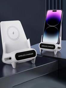 15W Kabelloses Ladegerät, multifunktionaler Handy/Tablet Ständer, kabelloser Lautsprecher, kompatibel mit QI kabelloser Ladetechnologie für Smartphones, Android und kompatibel mit iPhone 8/X/11/12/13/14/15/16/17 Serie, geeignet für Büro, Wohnheim und Homeoffice Handy Ladegerät - Weiss - Übersicht 3