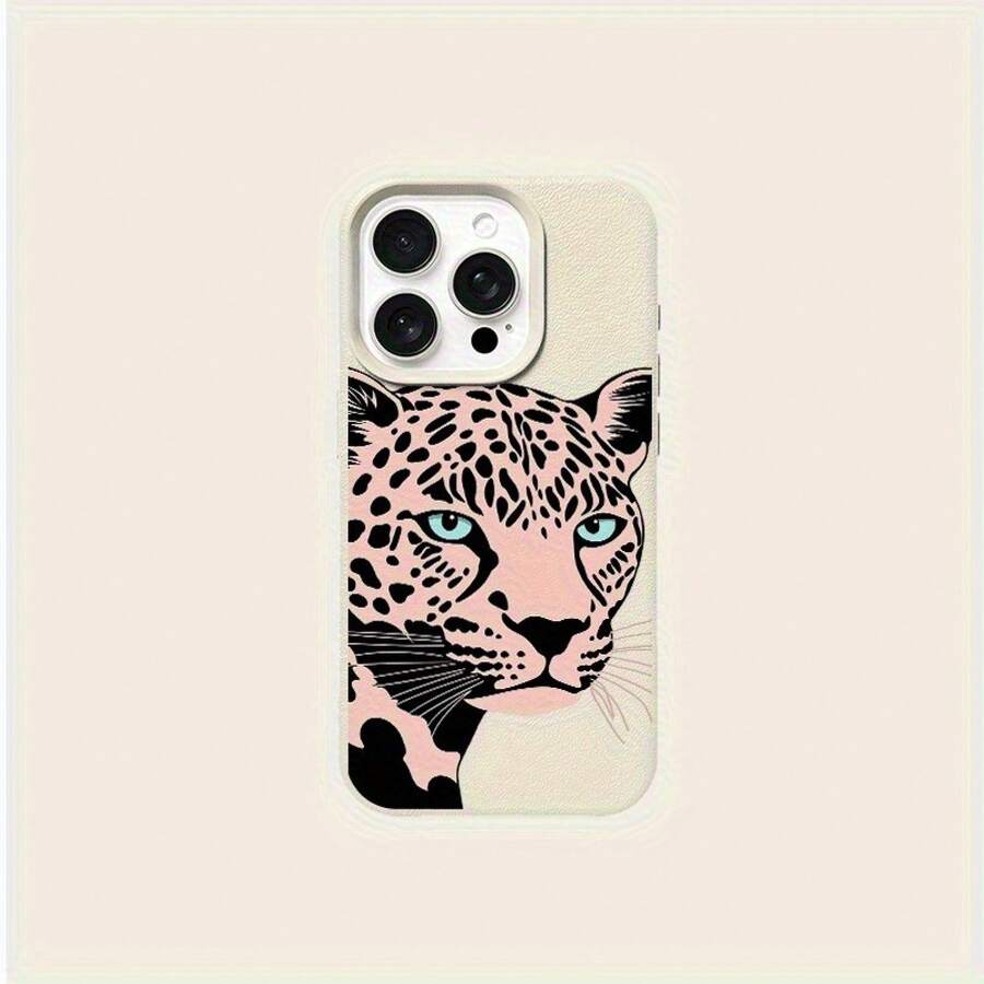 Funda de Teléfono con Textura de Cuero Sintético Compatible con iPhone 17 Air/16E/15/14/13/12/11 Pro/Promax/Plus/X/XS/XS Max, Buen Agarre, Múltiples Colores Disponibles, Protección de Borde Suave, Adecuada para Hombres y Mujeres - Blanco antiguo - Ver 1