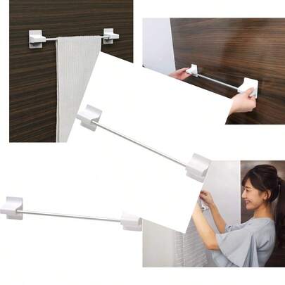 東和産業 浴室用ラック ホワイト 約46.6×5.6×8cm 磁着SQ マグネット浴用タオルハンガー 39210