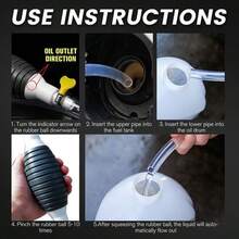 Portable Multipurpose PVC Suction Pump With Flexible Hose - Suitable For Natural Gas, Oil, Water And Fuel Transfer, Compact Design With Adjustable Flow Control Knob, Black And White, Fuel Transfer Pump | Compact Design Pump | Durable PVC Material, Fuel Transfer Pump - Black and White - View 11