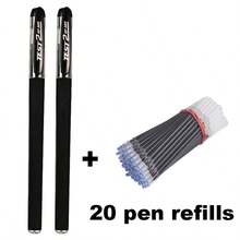 22pcs Set (2 Pens (1 Bullet Tip & 1 Syringe Tip) + 20 Refills, Quick-Drying Gel Ink Pens, Suitable For Daily Office, Calligraphy Practice, Etc.) - Black Pen + Refill - View 11