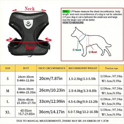 Pet Chest Strap Harness & Leash Set, Dog Cat Mesh Breathable Vest Type Anti-Slip Walking Lead Rope Outdoor Travel With Foldable Feeding Bowl Combo