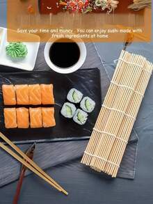 1/2pcs Of Sushi Bamboo Curtain Seaweed Rice Roll Tool Bamboo Roll Bamboo Mat Sushi Rolling Curtain Bamboo Curtain Small Bamboo, Suitable For Home, Gathering, Party Making, Sushi Rolling Aid, Making Sushi At Home, Sushi Making Tool, Rolling Curtain - Multicolor - View 7