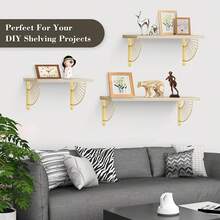 4pcs Metal Bracket, Wall Decoration Support Bracket,Wall Decor, Modern Shelf Brackets For DIY Floating Shelves, Gold - Multiple Sizes - Multicolor - View 3