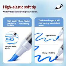 120色直涂式丙烯马克笔，辉柏嘉大容量，色彩鲜艳，超强色彩叠加能力，自动控墨，流畅强力覆盖，高精度，适用于画布、岩石、木材、石头、玻璃等多种材质。创意礼品之选，2026年返校必备美术用品文具。 - 彩色 - 查看 10