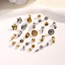 10/20 Pieces Stainless Steel 18K Gold-Plated Flower Multiple Styles Beads Cap DIY Charms Jewelry Making Accessories Beads Accessories Woman's Stainless Steel Jewellery Making Accessories Stainless Steel Ladies' Jewellery Woman's Handmade Accessories Suitable For Ladies' Daily Wear