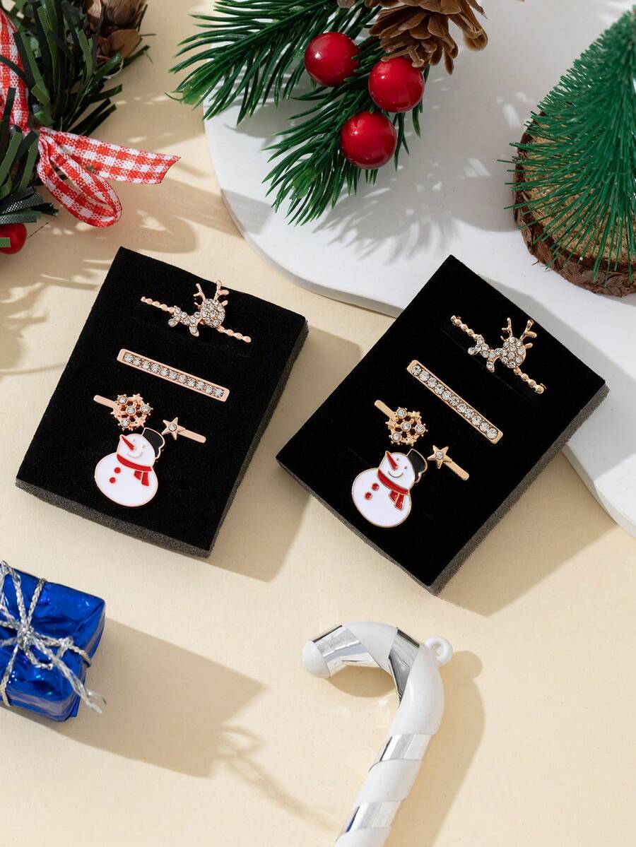 5件套圣诞快乐可爱雪人与鹿闪亮雪花圣诞饰品，可搭配苹果美甲戒指环，适用于40mm、41mm、42mm、38mm、44mm、45mm、46mm、49mm的表带，柔软硅胶运动表带，装饰性设计，兼容 Series 10、9、8、7、6、5、4、3、2、1、SE，女士款