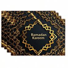 彩色灯笼餐垫，斋月节日餐垫，伊斯兰节日餐垫，中东/阿拉伯风格餐垫，耐热垫，食品垫，餐厅用品，餐厅装饰，户外野餐垫，礼品，适用于餐厅、厨房、户外、野餐、节日 - 彩色 - 查看 15