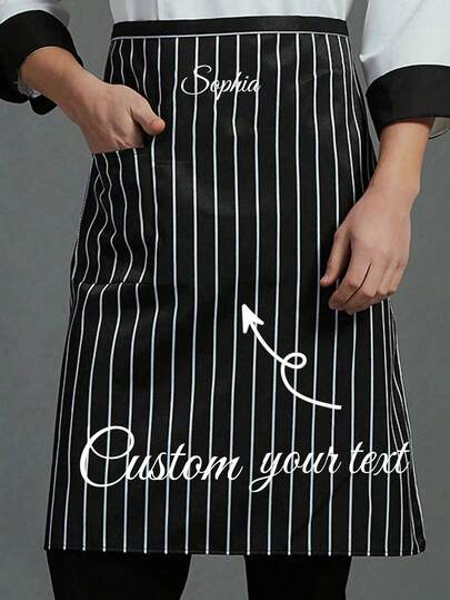 1 pieza Delantal de moda personalizado con nombre, delantal de chef personalizado para cocina, delantal de cocina único, delantal negro resistente a las manchas, delantal sin mangas multiusos para cocinar y limpiar, duradero, decorativo, solución práctica para el hogar, adecuado para el hogar, la cocina, el salón de uñas, la cocina, la repostería, el salón de uñas, la ropa de trabajo de las mujeres, la bata de café