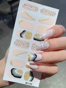 2片/套全覆盖防水美甲贴，多种款式可选，情人节爱心豹纹元素装饰美甲贴纸，适合日常女性使用。 - 彩色 - 查看 4