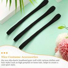 12 diademas deportivas delgadas antideslizantes y elsticas, bandas para el cabello con agarre de silicona antideslizante para hombres y mujeres, ftbol, baloncesto, tenis, yoga - Negro - Ver 7