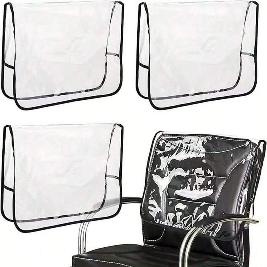 1pc Transparent PVC Salon Hair Dye Chair Protective Cover - Clear - View 1
