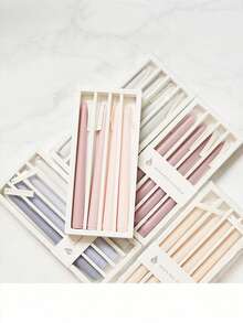 20cm/7.8in Ivory White Unscented Long Handle Decorative Candles | CANDWAX Handpoured Tall Tapered Candle Holders, Suitable For Western Banquet/Romantic Wedding/Wedding Decor/Bridesmaid Gift/Party/Dining Table Decor, Candle Holders, Home Living, Women's Gift, Singles Party/Valentine's Day/Easter Decor, Pillar Candles, 4pcs/Set - 彩色 - 查看 7