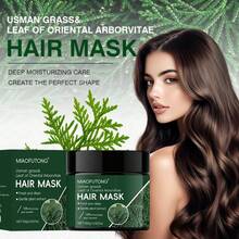 100g Mascarilla capilar nutritiva y suavizante, infundida con extractos de cártamo y ciprés - Hidratante, equilibrante, control del frizz - Verde - Ver 2