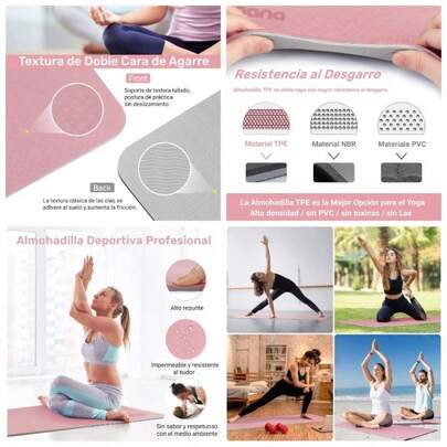 Tapete de Yoga Antideslizante y Cmodos, Yoga para Ejercicio de Buena Calidad y Ecolgicos, Tapete Yoga Antiderrapante de Suavecito y Grueso, Deporte Colchoneta Fitness Alfombrilla Gimnasio de Ejercicio Grueso para Yoga/Pilates/Gym en Casa 183x 61CM