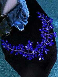 1 chiếc thắt lưng cô dâu sang trọng đính pha lê dành cho nữ, phụ kiện váy cưới thanh lịch, phụ kiện ngày Valentine. - Màu xanh lam - Xem 8