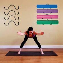 Soporte de pared para yoga, rodillo de espuma y toallero, estante de almacenamiento para colgar correa de yoga y bandas de resistencia en tu clase de fitness o gimnasio en casa, tamao ajustable, - rosado, anaranjado - Ver 6