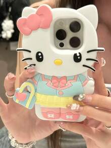 SANRIO 1 chiếc ốp lưng điện thoại silicon chống nước, chống sốc hình mèo con thời trang, sáng tạo, tương thích với Apple Series 17, 11/12/12 Pro, 13/14/15, 13 Pro/14 Pro/15 Pro, 12 Pro Max/13 Pro Max/14 Pro Max/15 Pro Max, 16, 16 Pro, 16 Pro Max, 17, 17 Pro, 17 Pro Max - Hồng - Xem 2