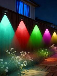 2/4/8pcs Outdoor Wall Lights, Solar Lights, Underwater Lights, Underwater Lights With RGB Color Changing Mode. They Can Be Used For Holiday Decoration, Creating A More Charming And Romantic Atmosphere. - Color Light - View 8