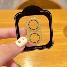 1pc Glitter Integrated Tempered Glass Camera Lens Protector, Full Coverage Anti-Scratch Camera Protective Cover, Compatible With Iphone 17/17 Air/17 Pro/17 Pro Max Series Applicable To Daily Shield, Office, Home Daily Shield Office Home Phone Camera Cover Sparkling Crystal Waterproof Shockproof Anti-Fall Scratch Resistant