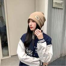 1顶女士秋冬保暖针织帽，百搭且修饰脸型，适合日常佩戴 - A - 查看 2