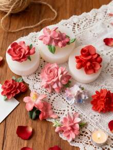 [3D Chrysanthemum Silicone Mold] Flexible Silicone, Heat Resistant Odorless, Multi-Purpose DIY /Candle/Resin Craft Tool, Mother's Day Valentine's Day Home Decor Essential - White - View 14