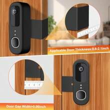 AWYYAnti-Theft Doorbell Mount Compatible With Arlo Video Doorbell 2K/HD 2nd Gen No-Drill Mounting Bracket Secure Holder For Apartment Home Office With Enhanced Protection For Arlo Doorbell Camera - 如圖 - 查看 3