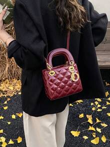 Túi xách thời trang nữ, Túi đeo vai mới về, Túi đeo chéo thiết kế độc đáo, Thường ngày & Đa năng, Tối giản & Phong cách, Chất liệu PU, Thiết kế hình thoi màu trơn, Dây đeo vai có thể điều chỉnh & tháo rời, Cầm tay thoải mái, Rộng rãi, Túi hình xô - Nhiều màu - Xem 7