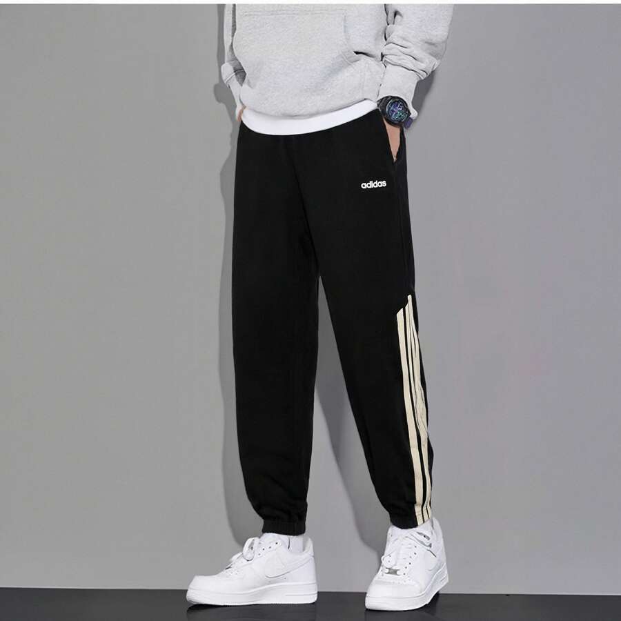 Adidas Men's Trousers, New Autumn/Winter Style, Loose Fit, Jogger Pants, Running, Fitness, Casual Long Trousers, Sports Pants - Black - View 1