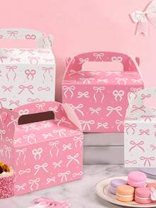 12 Peças Caixas de Presente com Laço Rosa, Decoração de Festa de Aniversário com Tema de Laço, Caixas de Embalagem de Presente, Decoração de Chá de Bebê, Decoração de Festa de Revelação de Gênero, Caixas de Lembrancinhas para Festa de 1º Aniversário, Decorações de Aniversário Rosa, Decoração de Festa de Princesa, Decoração de Casamento, Decorações de Laço, Lembrancinhas de Chá de Bebê - gravata borboleta - Visão 8